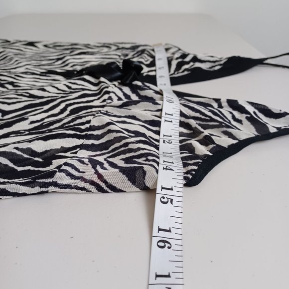 Red Rose Mesh Zebra Print Slip Dress - Picture 11 of 16